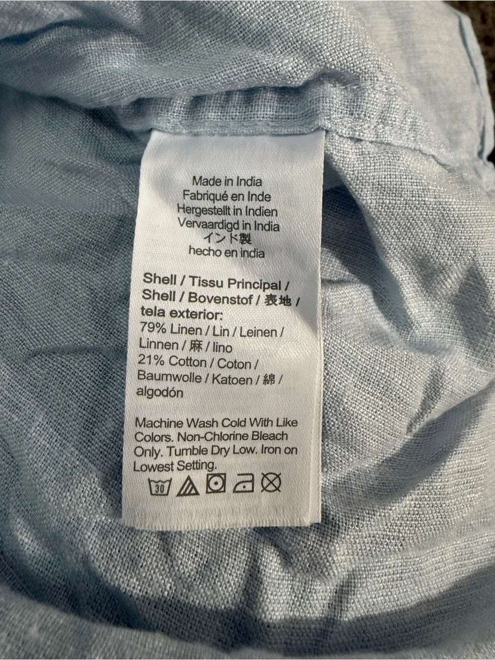J. Crew Pale Blue Button-Down Linen Shirt